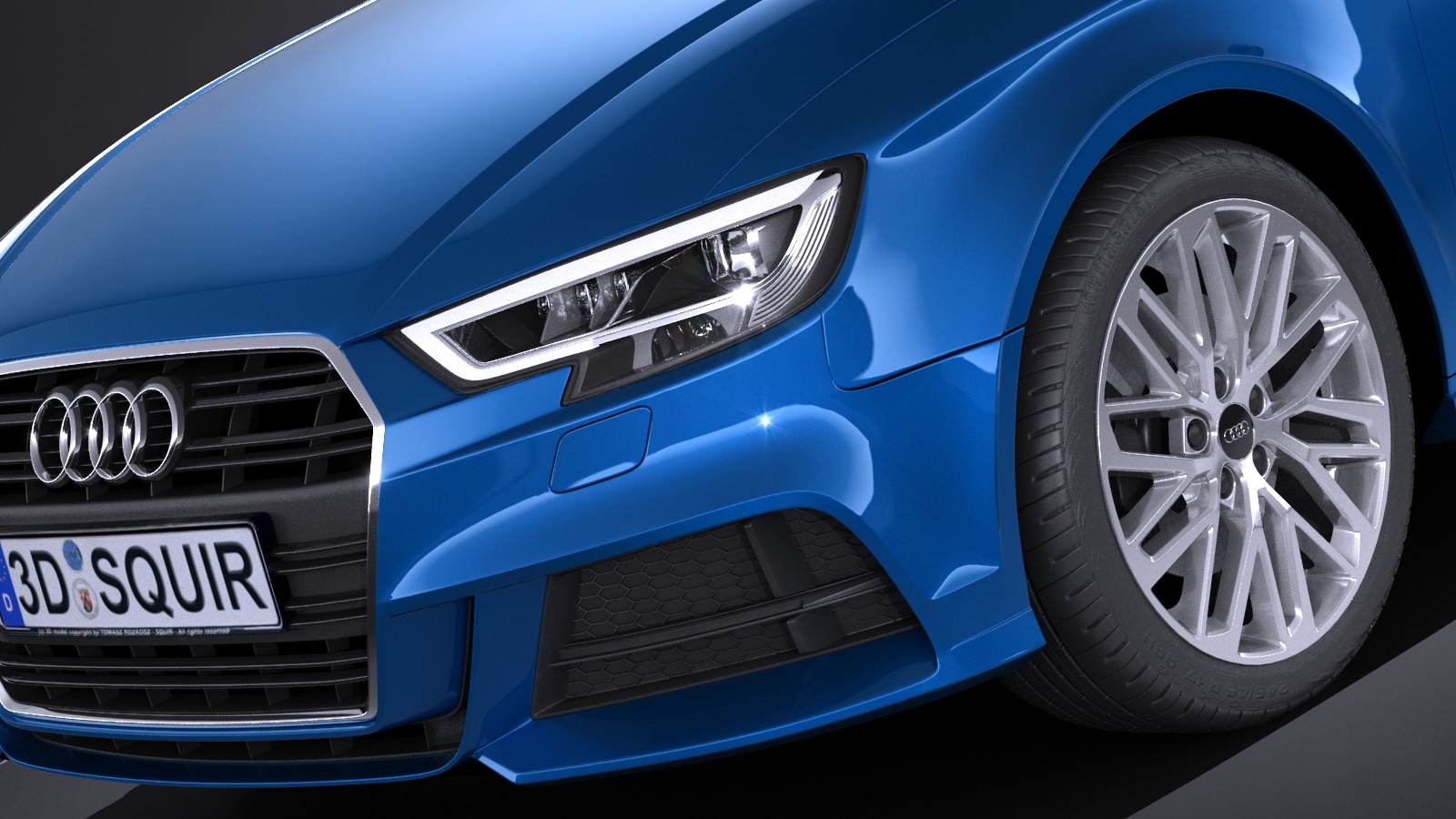 奥迪a3 2017款轿车3d模型