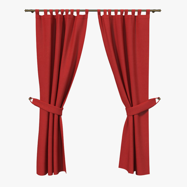 3d model red curtain