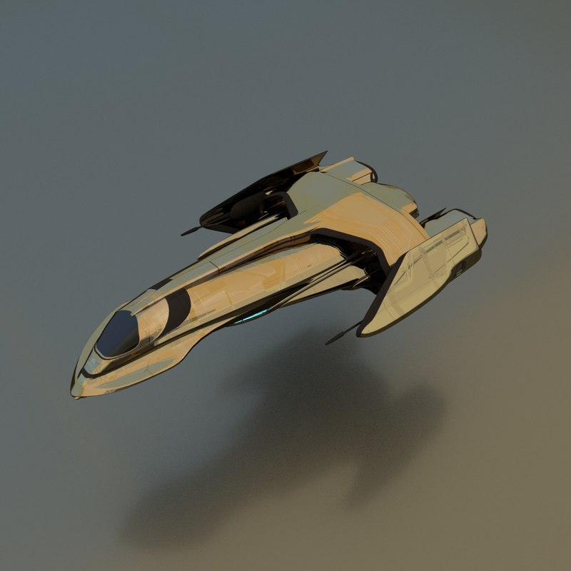 3d gunship spaceship model