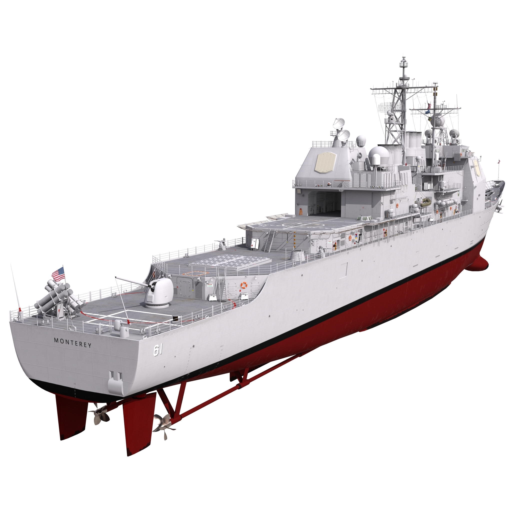 ticonderoga class cruiser monterey 3d c4d