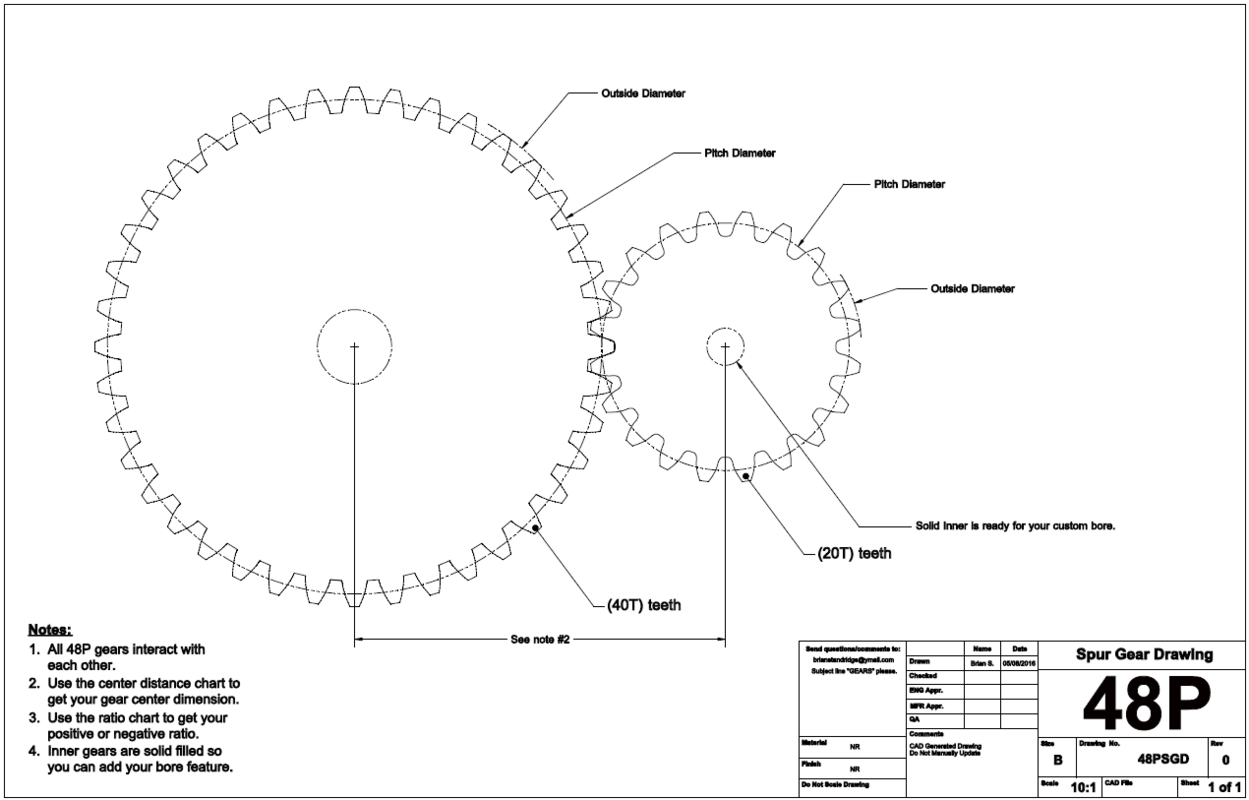 3d model of spur gear 48 48p