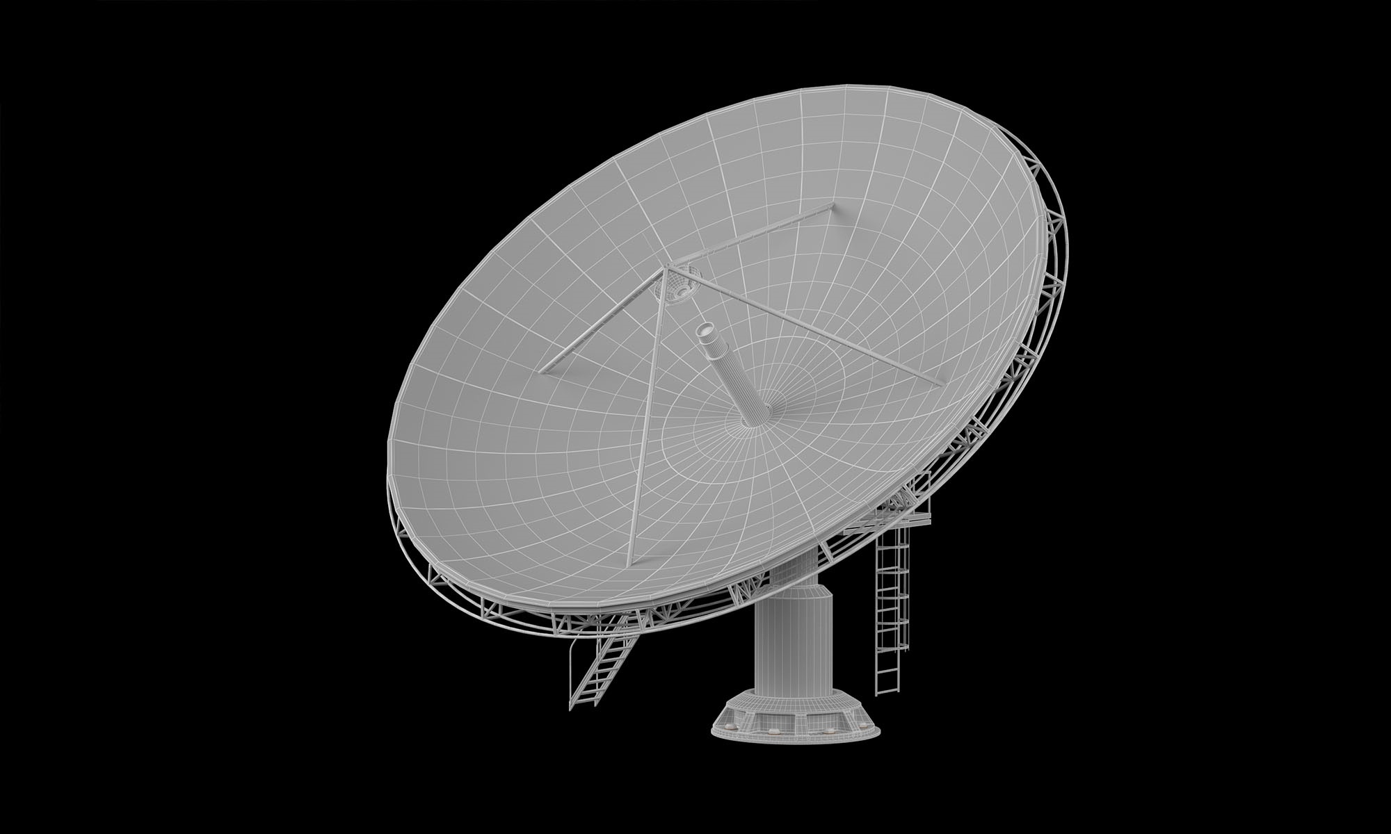 3d model big dish antenna