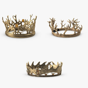 3d model thrones crown pack