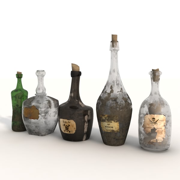 old bottles 3d model.