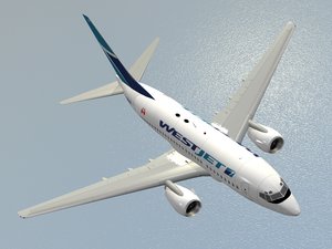 b 737-600 westjet 3d model