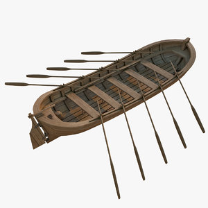 medieval rowboat 3d model