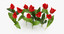 tulips red - grouped 3d max