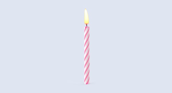 3d Model Pink Birthday Candle