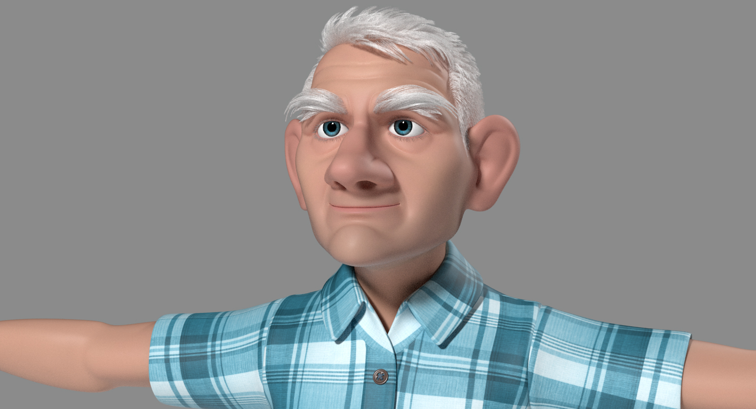 汤姆老人卡通3d模型