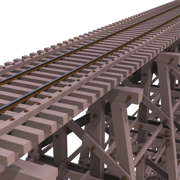 narrow gauge trestle bridge 3d obj