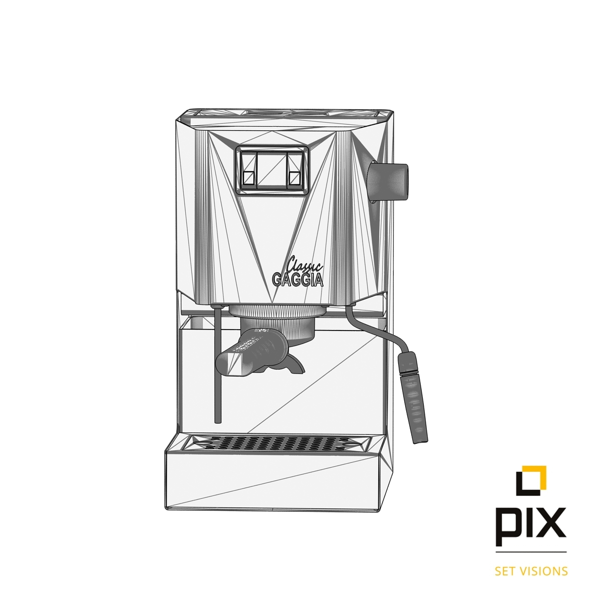 3d realistic gaggia classic coffee machine model