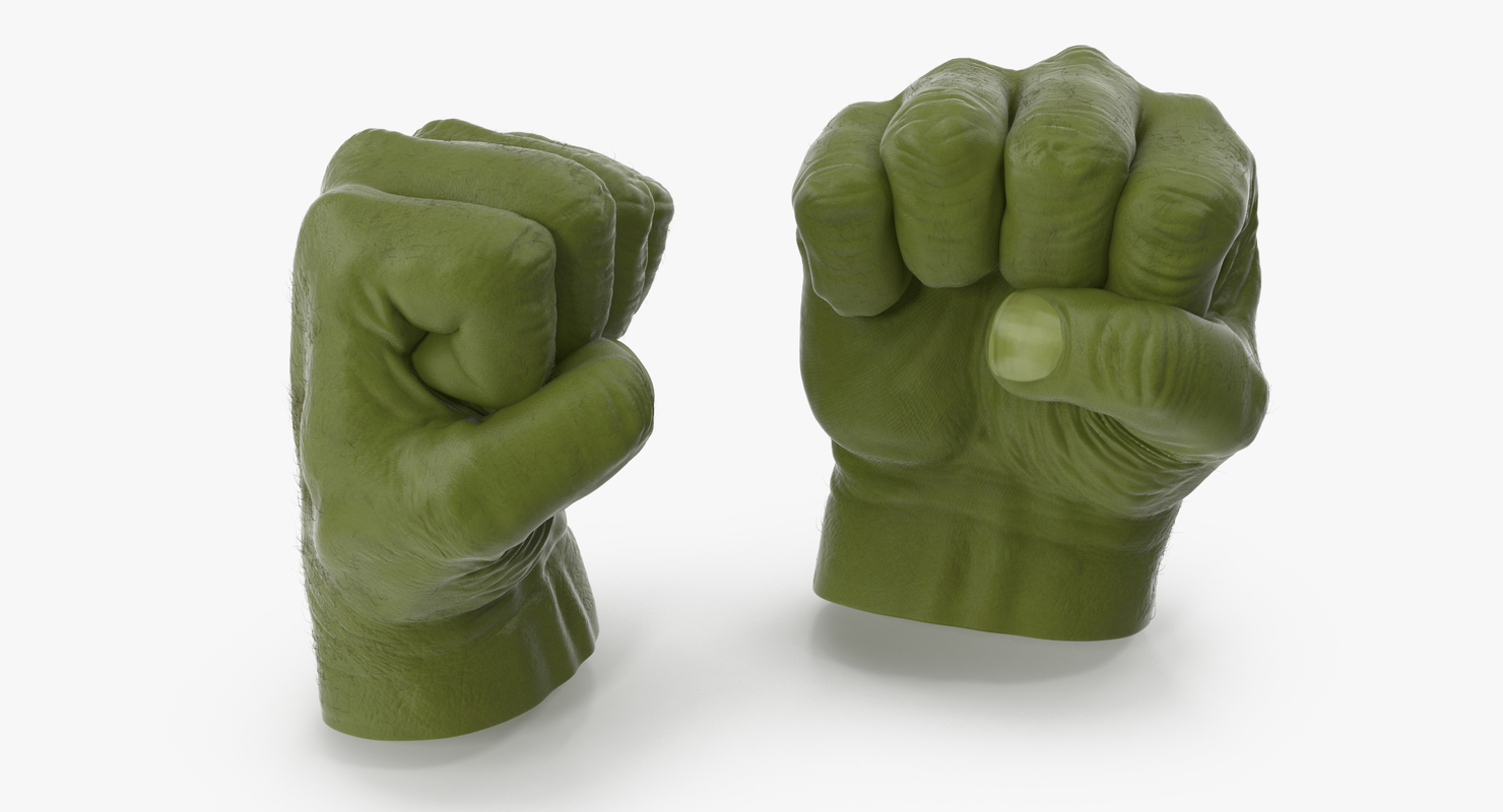 hulk hands opened closed 3d max