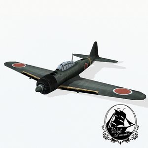 3d mitsubishi zero fighter aircraft model