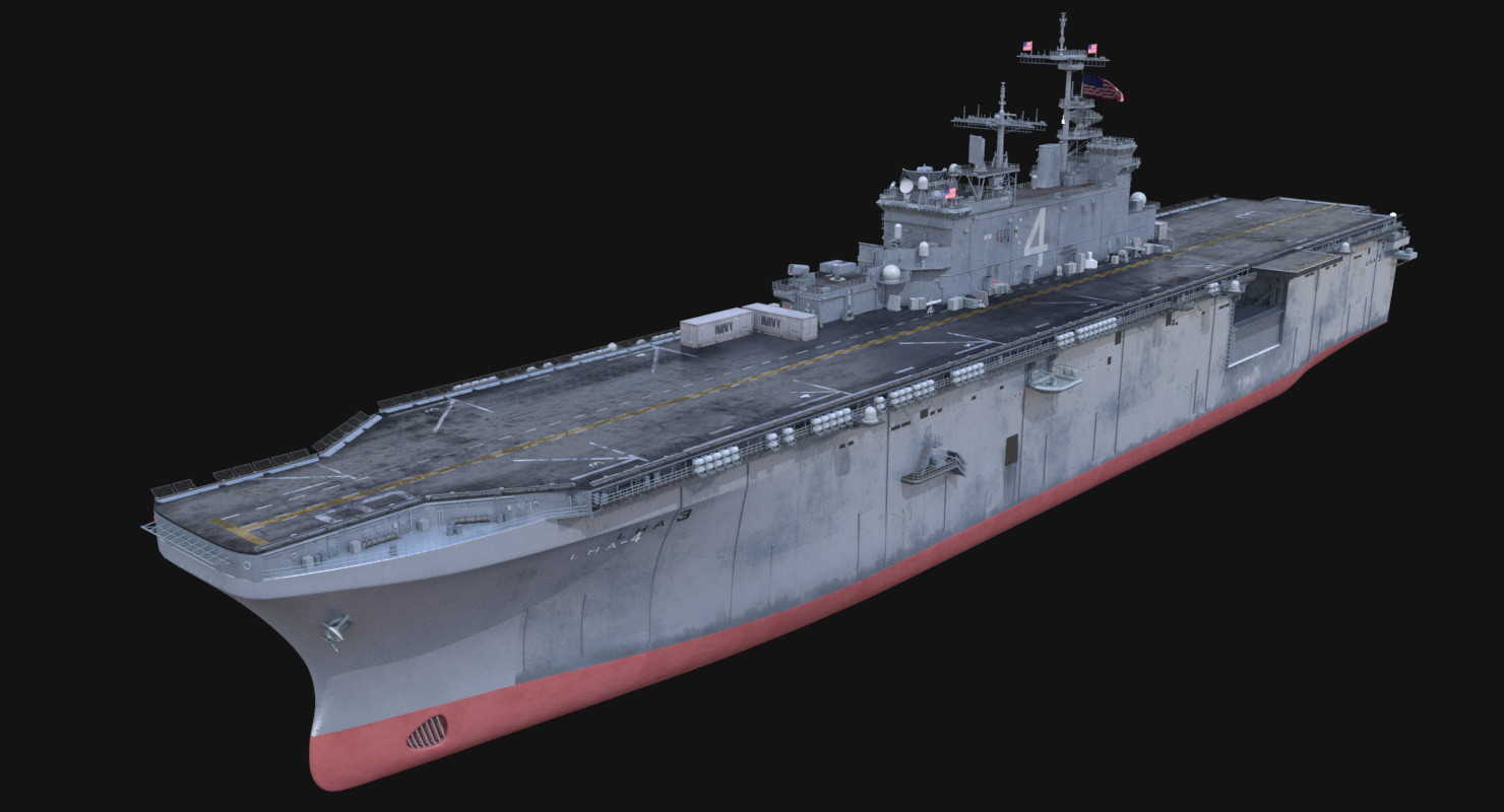 uss nassau rigged 3d obj