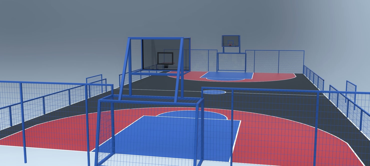 ige outdoor basketball soccer playground
