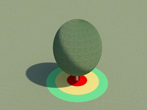 Parametric Revit Tree Showing Root Zones Revit 2016 RFA 3D Family