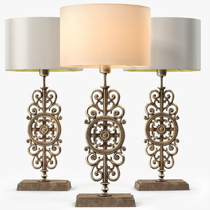 3d model table lamp bronze