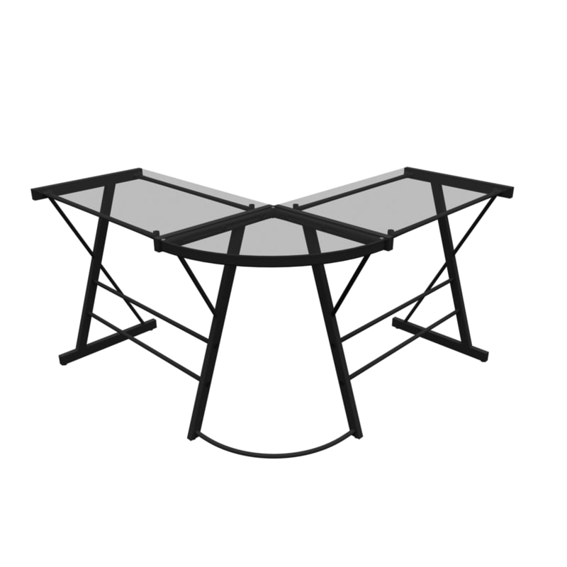 Glass L Shaped Desk
