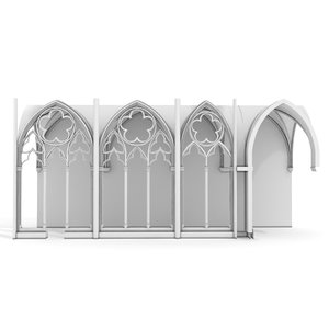 3d model gothic wall