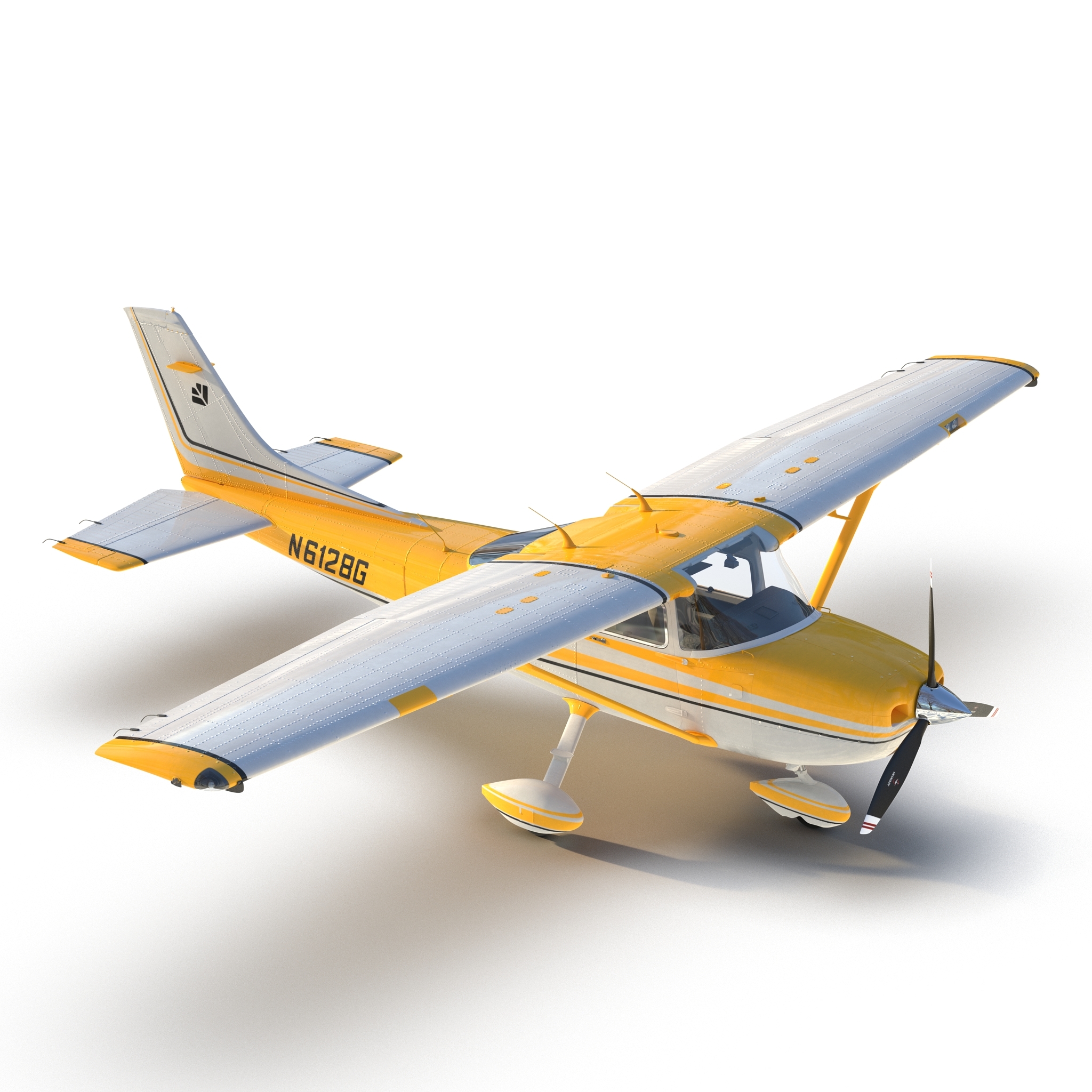 Cessna 182 Skylane Yellow 3d Modell
