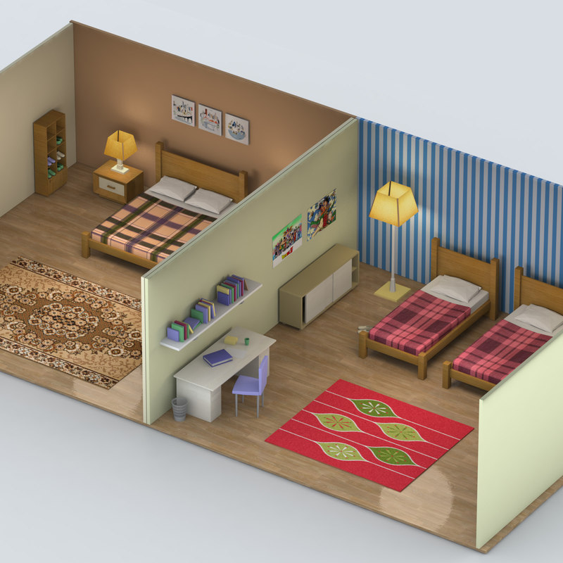 Simple How To Make A 3D Bedroom Model in Bedroom