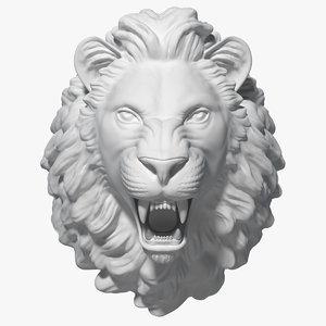 3d model lion head sculpture