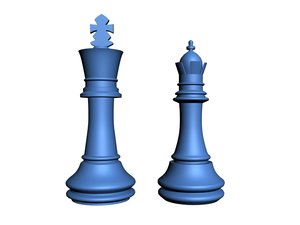 3d peas xadrez rainha e