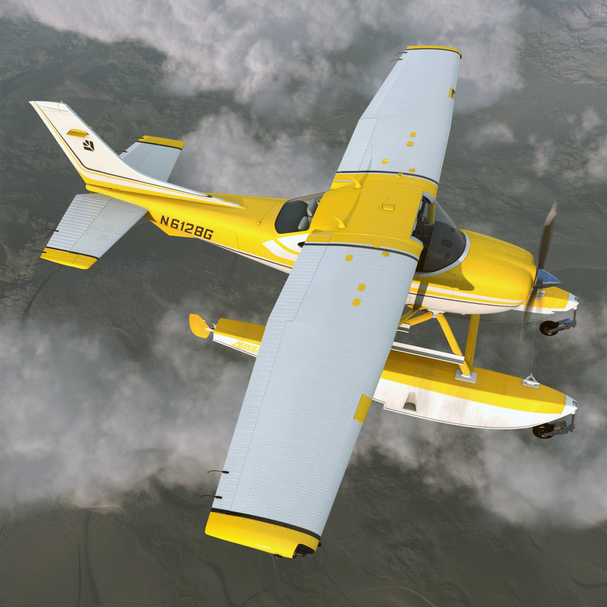 Cessna 182 Skylane on Floats 리지드 옐로우 3D 모델 - TurboSquid 1038563