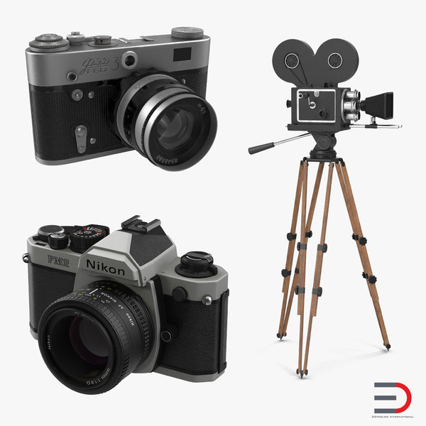 vintage cameras 2 3d model