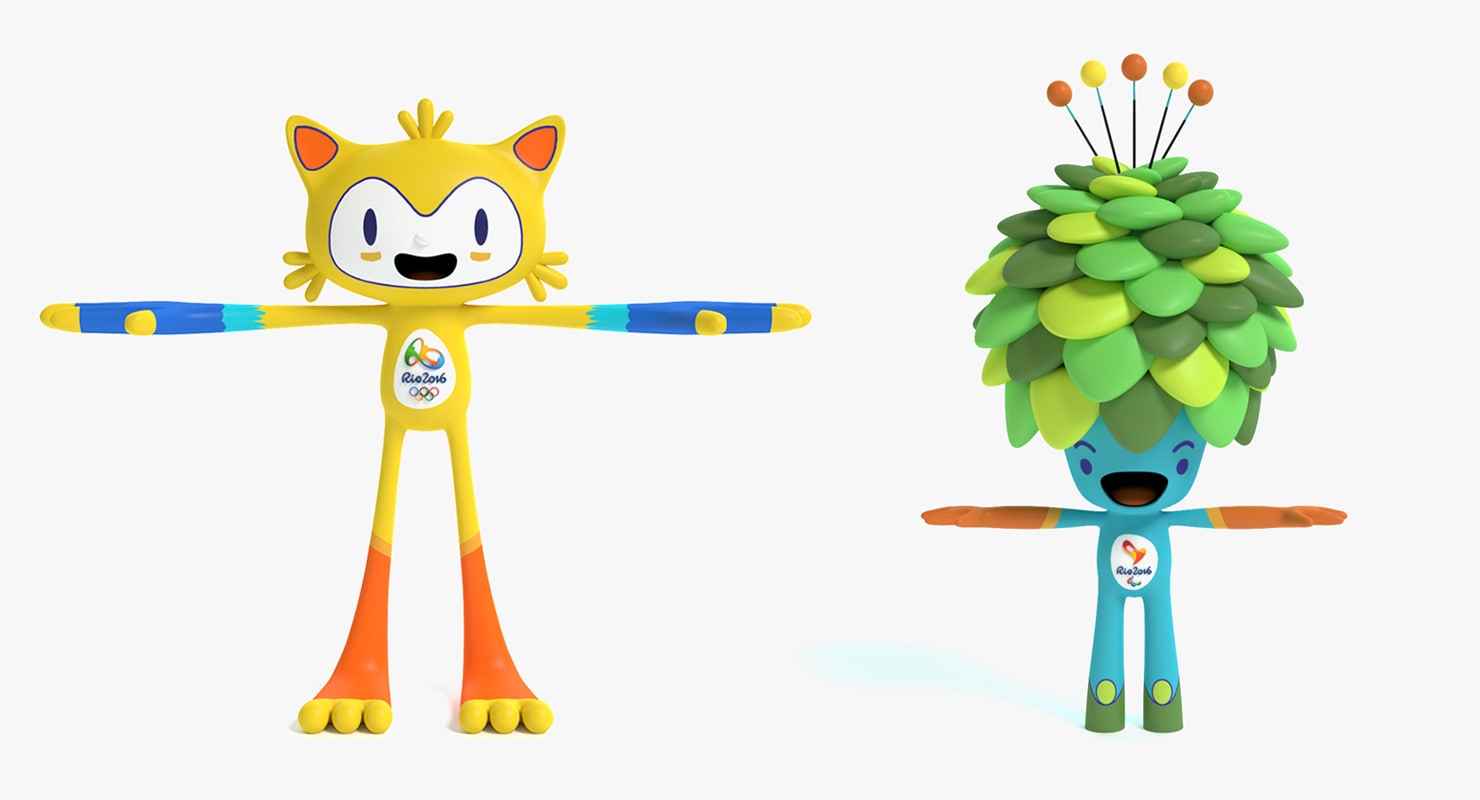 3d 16 Olympic Mascots Model