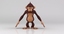 3d cartoon monkey monk