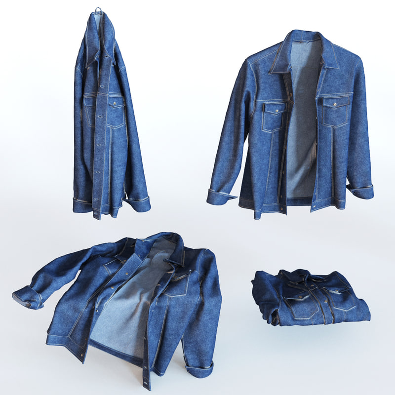 3d jeans jacket model