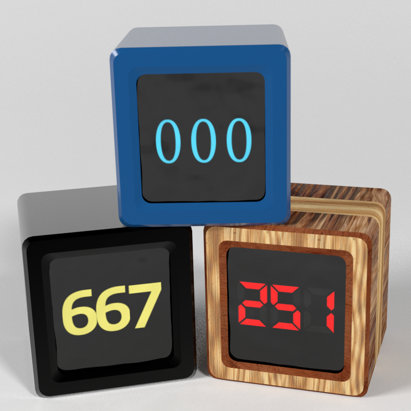 time cube number counters 3d model