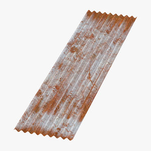 3d model corrugated metal sheets rusted