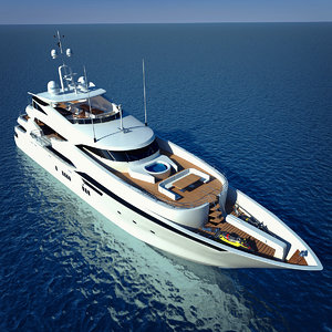 luxary yacht sunseeker predator 3d model