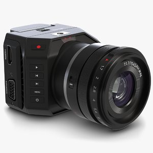 3d model blackmagic micro camera lens