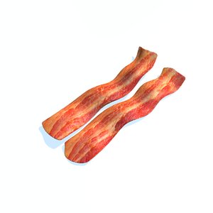 3d c4d realistic set fried bacon