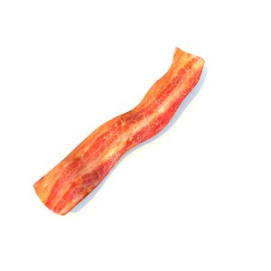 3d realistic fried bacon