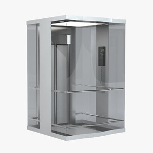3d transparent glass elevator