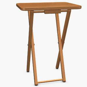 wood folding table 3d 3ds