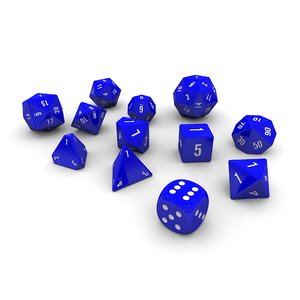 polyhedral dice set - 3d 3ds