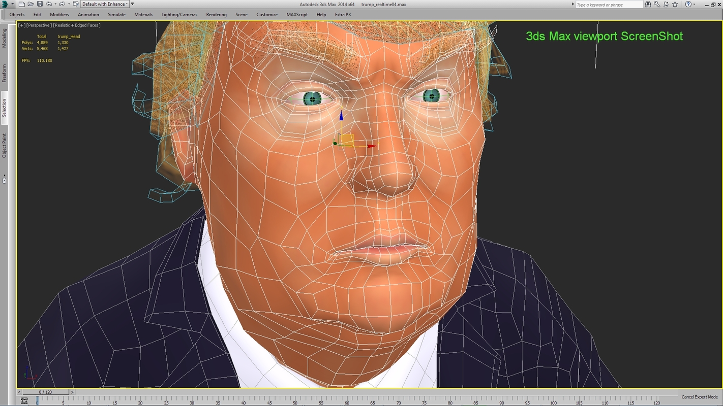 Trump Animation Model 3d rigged cartoon donald trump model