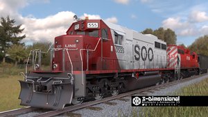 emd sd40-2 locomotive 3d model