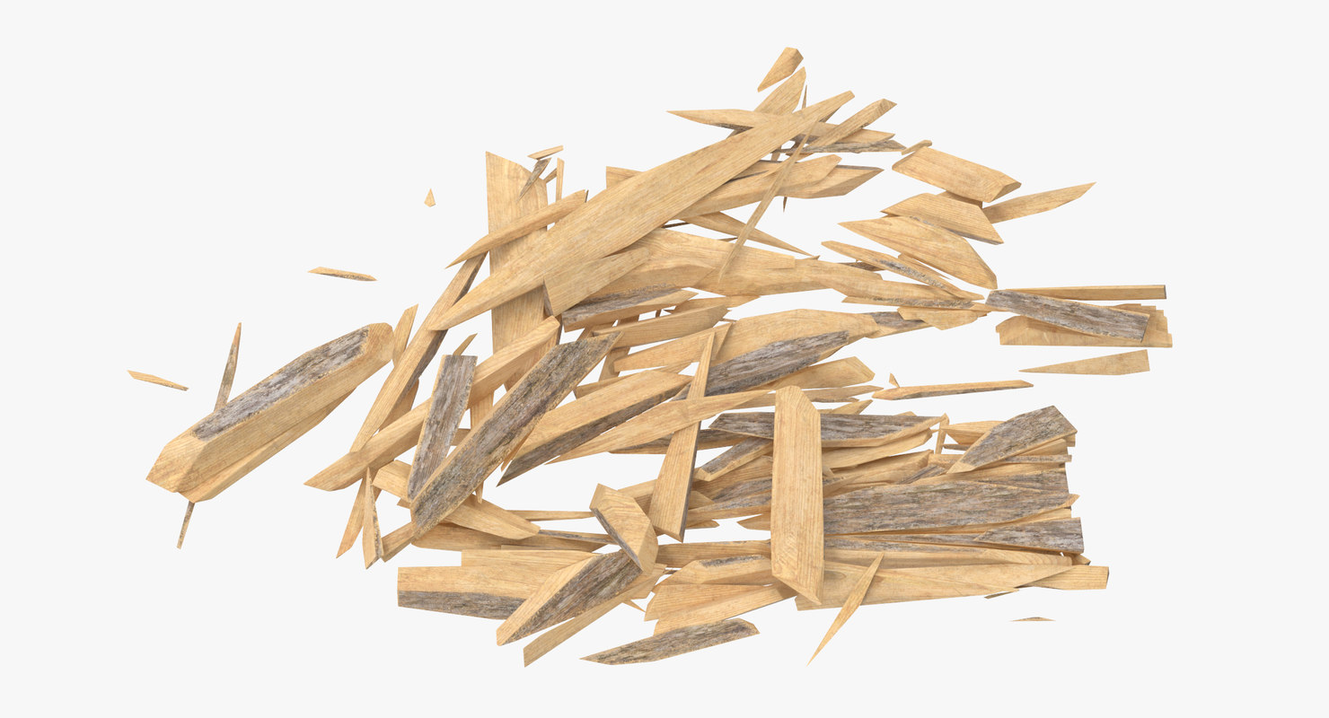 3d splintered wood 01 model