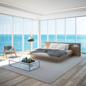 3d max luxury bedroom interior sea