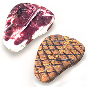 3d realistic dry aged grilled model