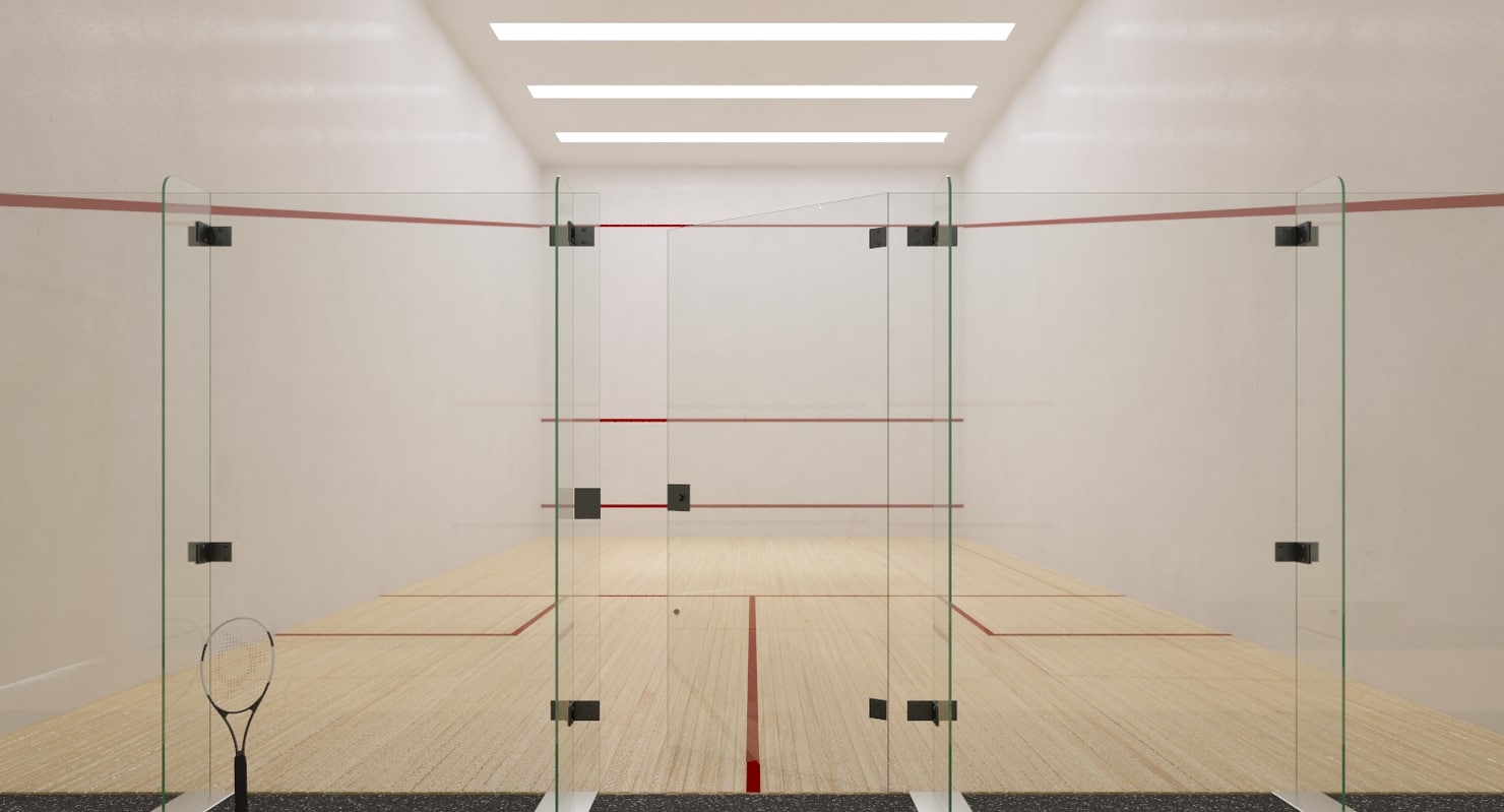 3d model interior scene squash court