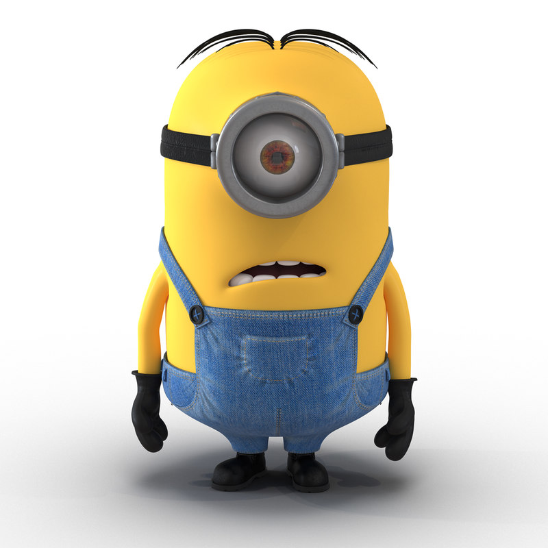 3d short eyed minion pose model