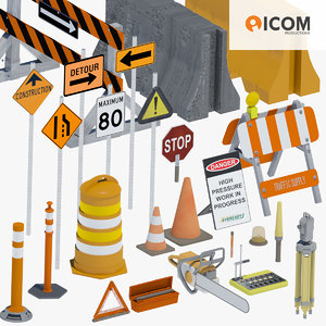 3d model of road construction tool equipment