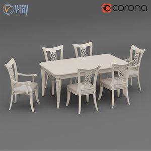 table chairs dall agnese 3d model